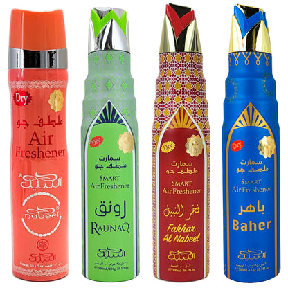 4-PACK SAMPLER #5, Nabeel 300ml Dry Aerosol Air Freshener Sprays