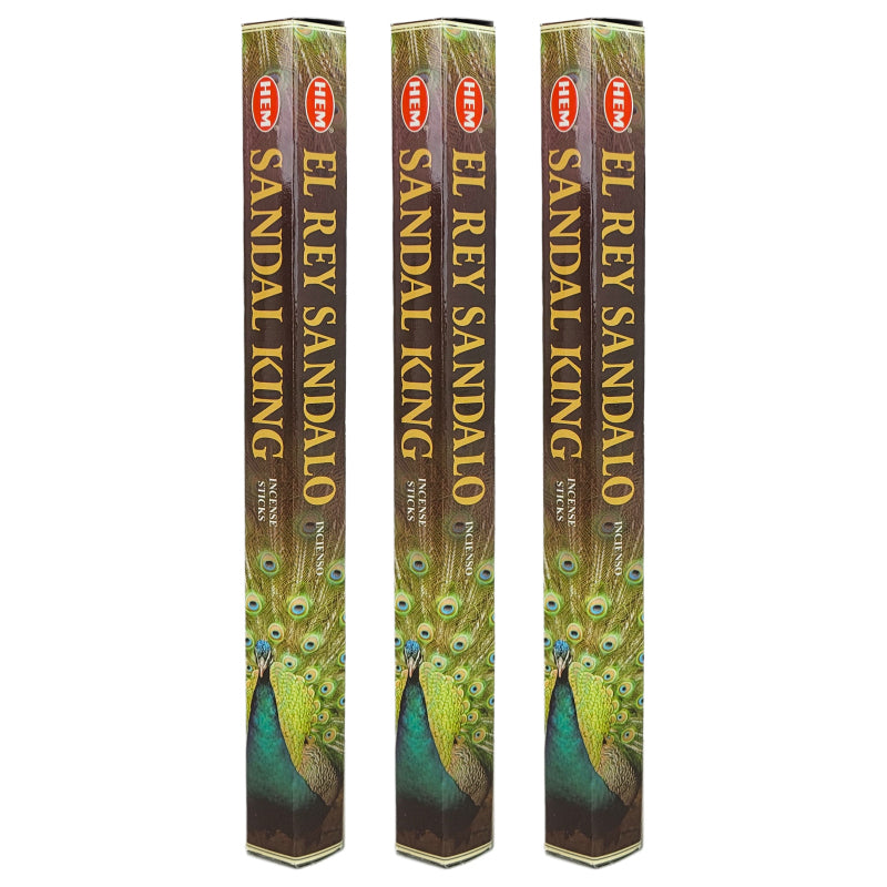 HEM Incense Sticks 20-Stick Hex Packs, Sandal King