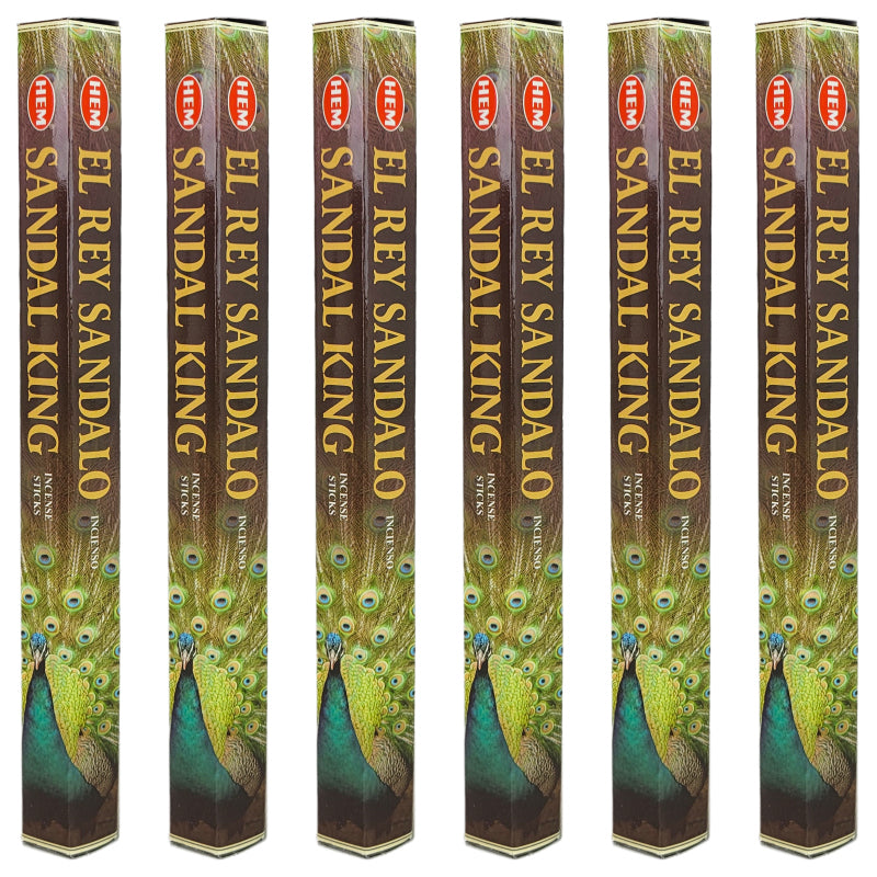 HEM Incense Sticks 20-Stick Hex Packs, Sandal King