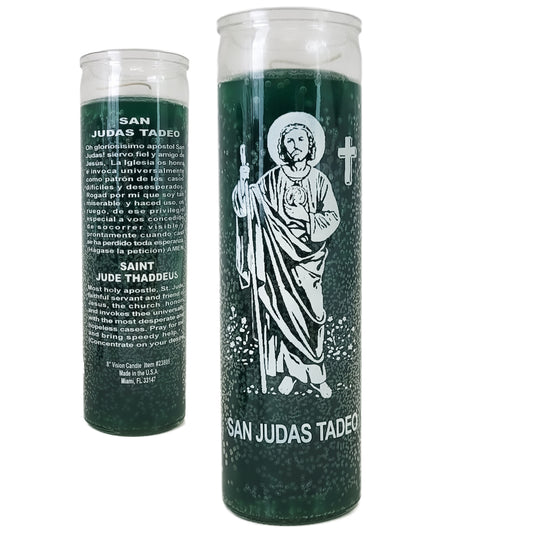 7 Day Candle, St. Jude / San Judas Tadeo (Green)