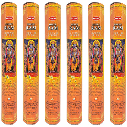 HEM Incense Sticks 20-Stick Hex Packs, Shree Ram