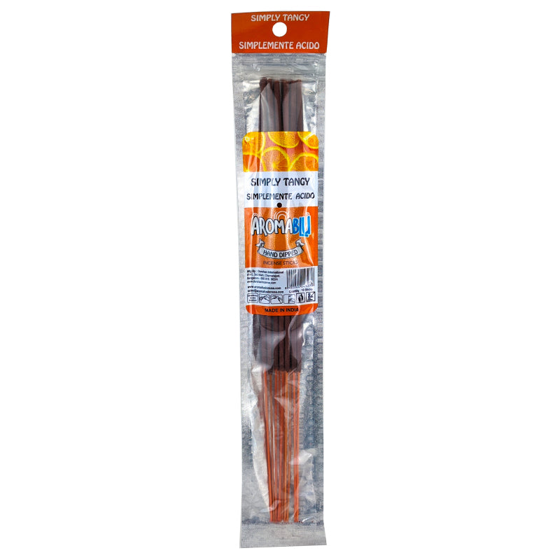 AromaBlu Hand Dipped 11" Incense Sticks, Simply Tangy Scent