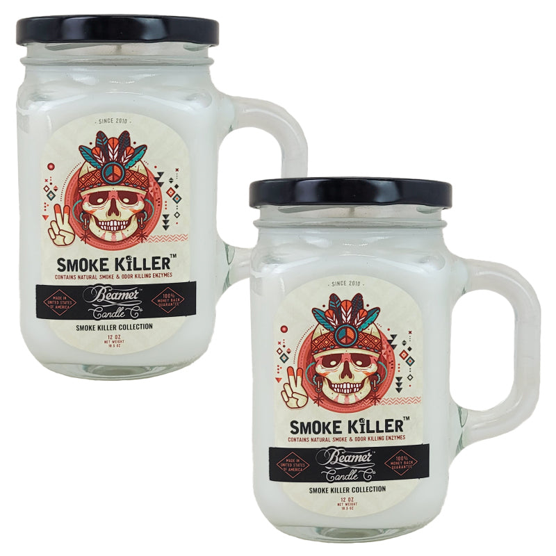 Smoke Killer 5" Glass Jar Candle, 12oz Smoke Killer Collection, by Beamer Candle Co