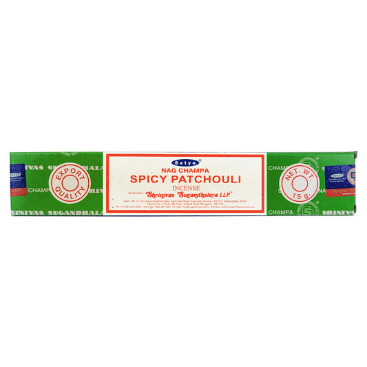 Satya Spicy Patchouli Scent Incense Sticks, 15g Pack
