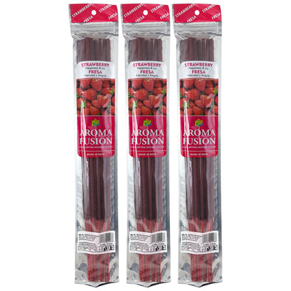 Strawberry Scent Aroma Fusion 19" Jumbo Incense, 10-Stick Pack