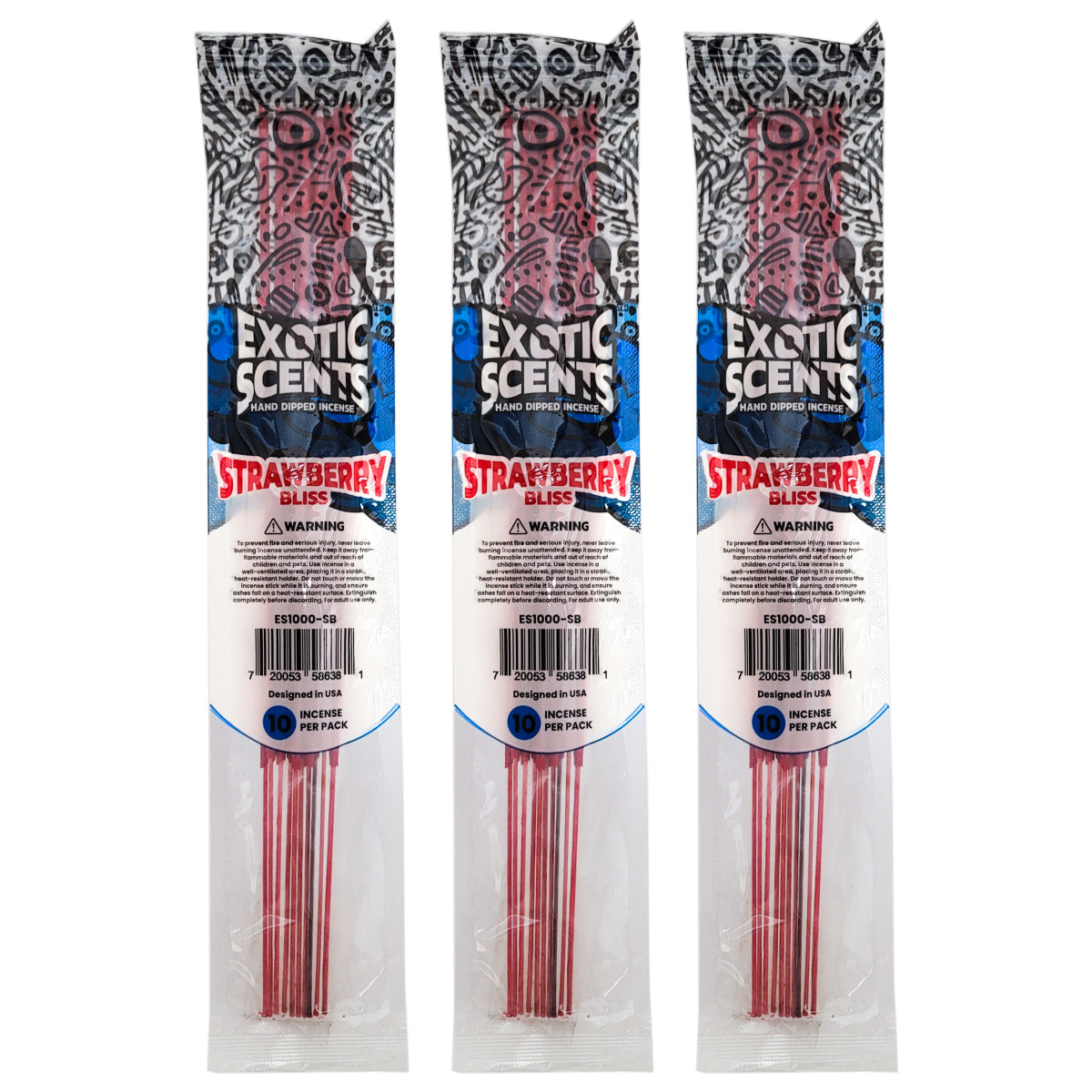 Strawberry Bliss Scent 11" Exotic Scents Incense