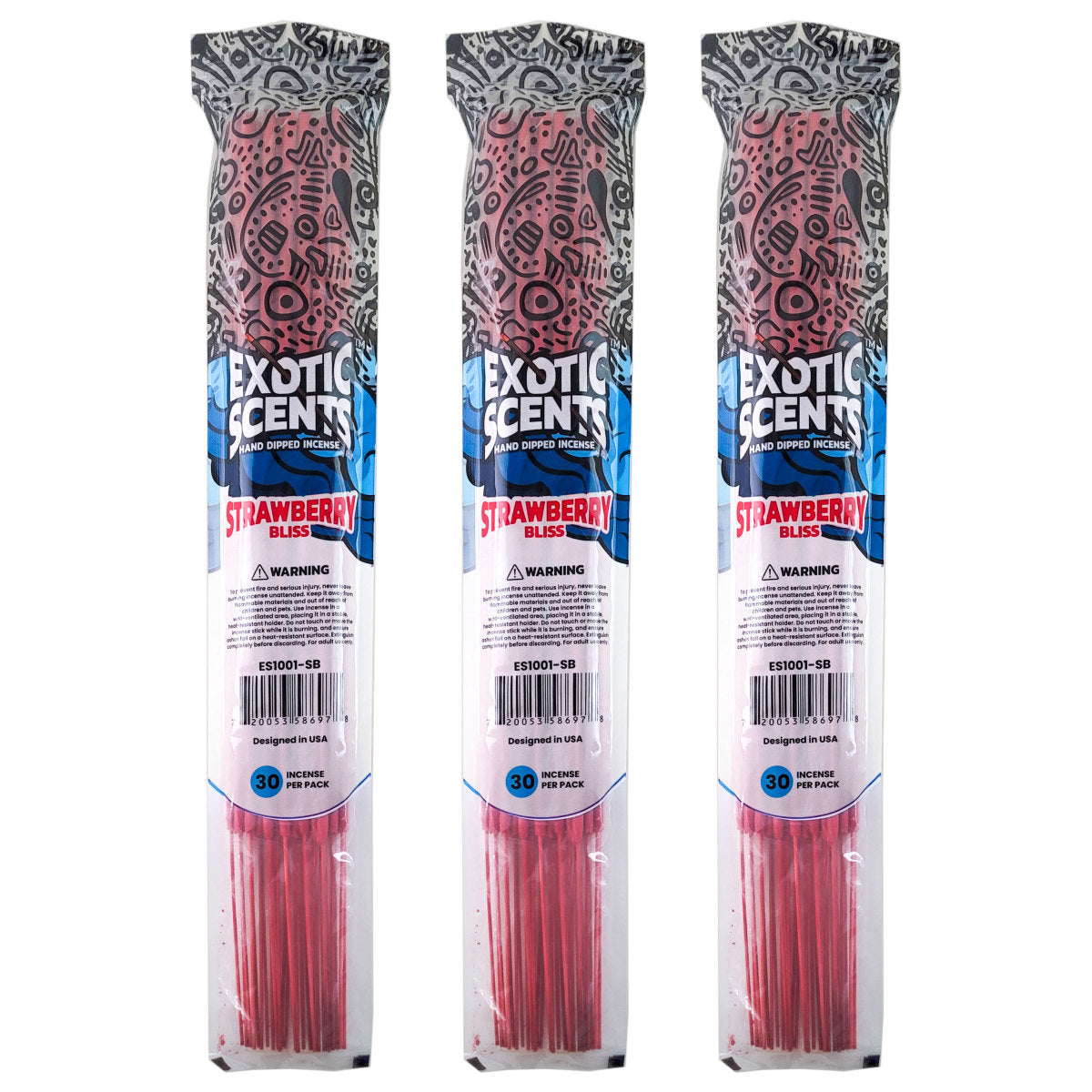 Strawberry Bliss Scent 19" Exotic Scents Jumbo Incense