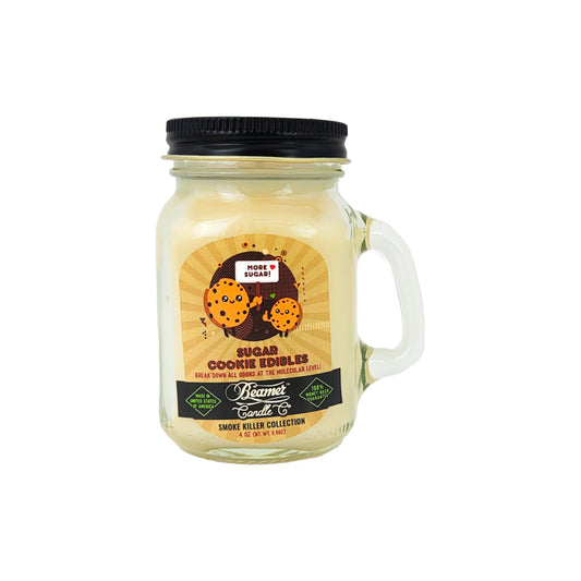 MINI 3" Sugar Cookie Edibles Jar Candle, 4oz Odor & Smoke Killer, by Beamer Candle Co