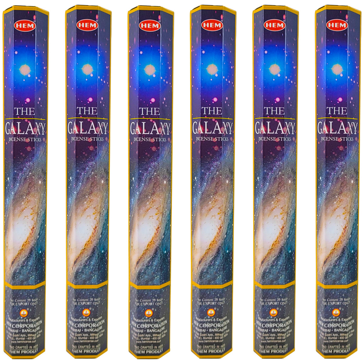 HEM Incense Sticks 20-Stick Hex Packs, The Galaxy Scent