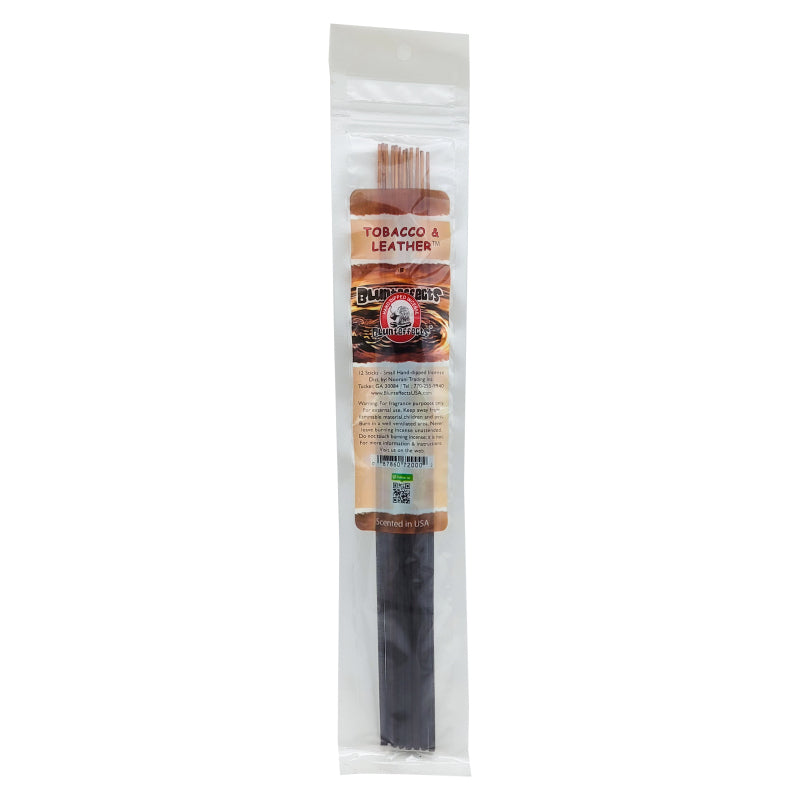 10.5" BluntEffects Incense Fragrance Wands, 12-Pack Tobacco & Leather