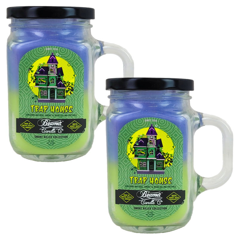 Trap House 5" Glass Jar Candle, 12oz Smoke Killer Collection, by Beamer Candle Co