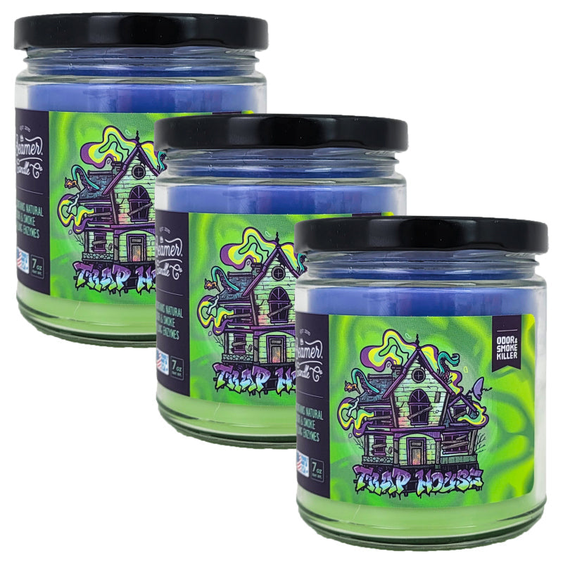 3.5" Trap House Glass Jar Candle, 7oz Odor & Smoke Killer, by Beamer Candle Co
