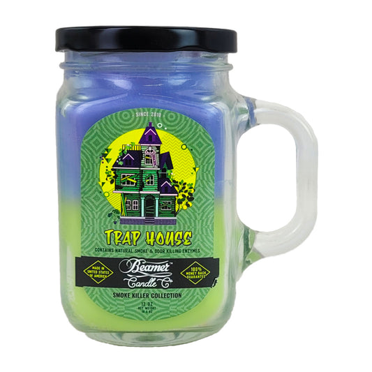 Trap House 5" Glass Jar Candle, 12oz Smoke Killer Collection, by Beamer Candle Co