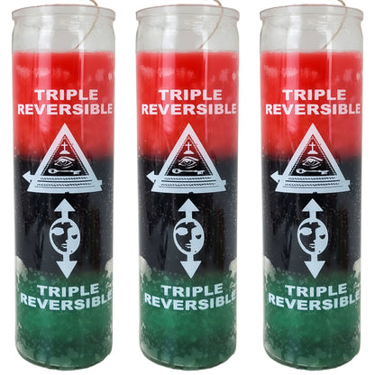 7 Day Candle, Triple Reversible Red/Black/Green