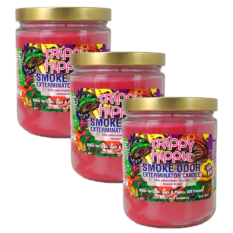 Trippy Hippie 4" Odor Exterminator Glass Jar Candle 13oz