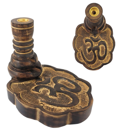 OM Design 5" Wooden Incense Backflow Cone Burner