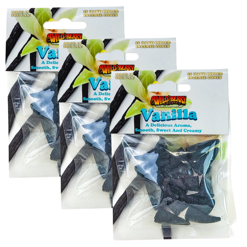 Vanilla Wild Berry Incense Cones, 15ct Packs