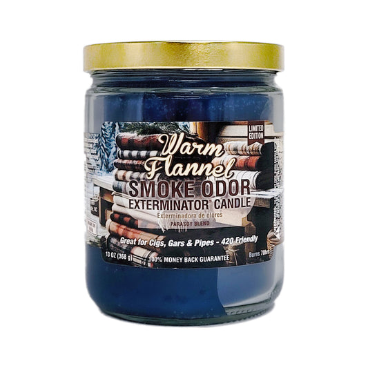 Warm Flannel 4" Odor Exterminator Glass Jar Candle 13oz