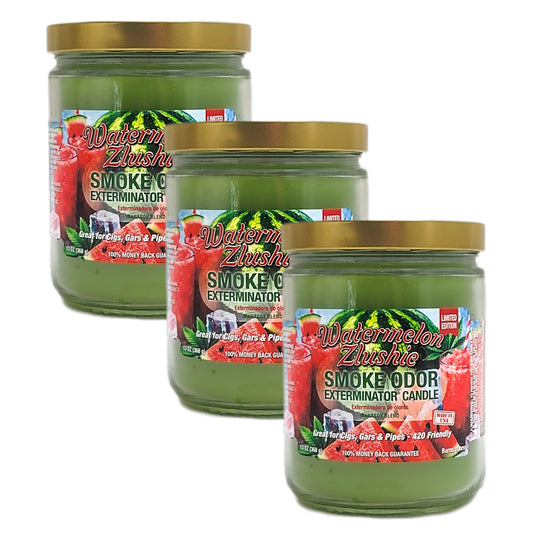 Watermelon Zlushie 4" Odor Exterminator Glass Jar Candle 13oz