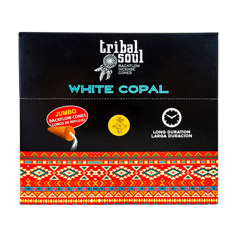 Tribal Soul Jumbo Backflow Incense Cones, White Copal 10ct Pack