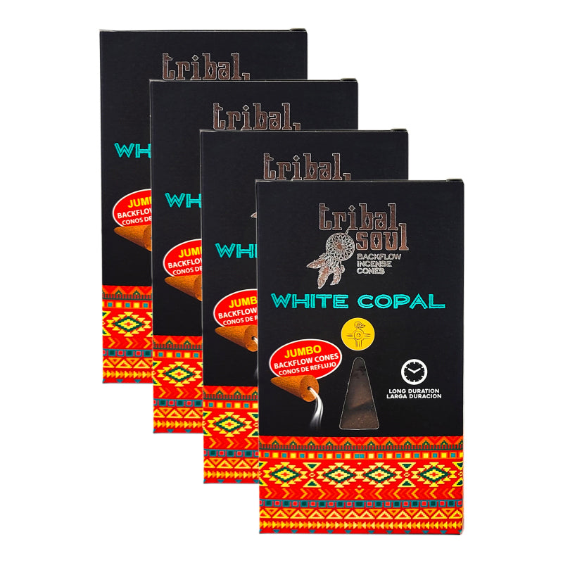 Tribal Soul Jumbo Backflow Incense Cones, White Copal 10ct Pack