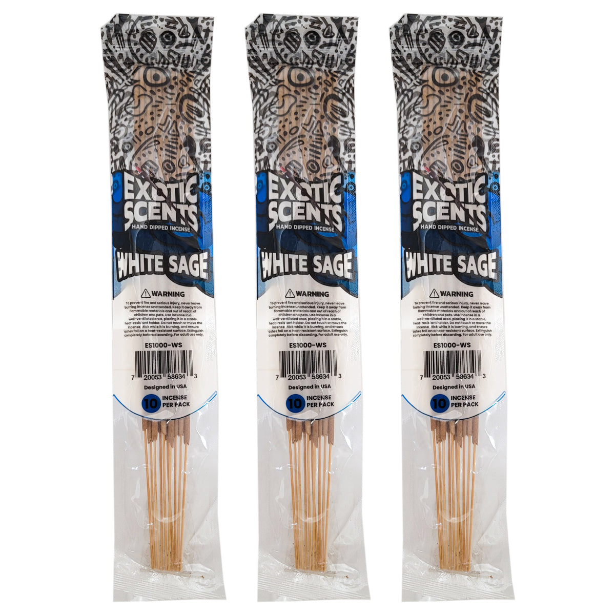 White Sage Scent 11" Exotic Scents Incense