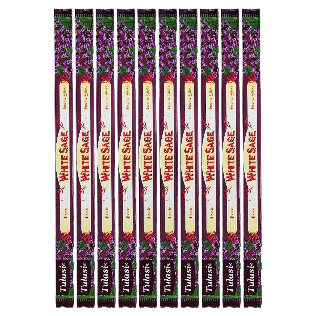White Sage Tulasi 9" Incense Sticks, 8ct Square Packs