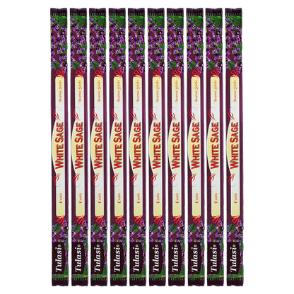 White Sage Tulasi 9" Incense Sticks, 8ct Square Packs