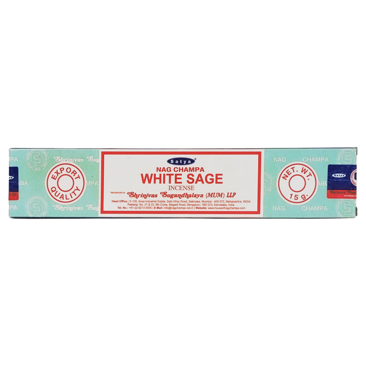 Satya White Sage Scent Incense Sticks, 15g Pack