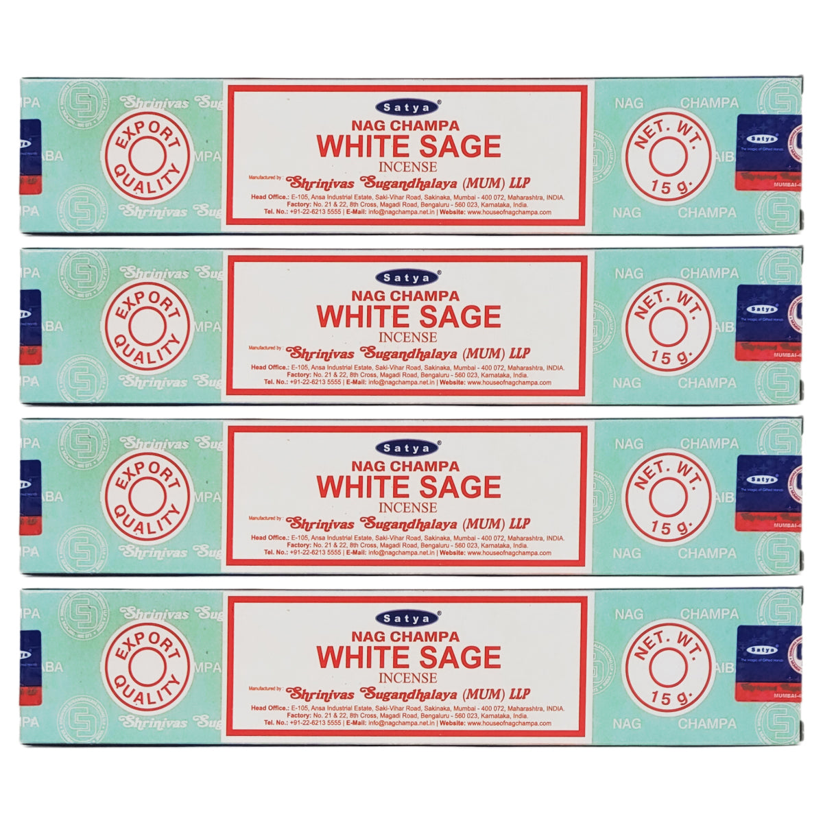 Satya White Sage Scent Incense Sticks, 15g Pack