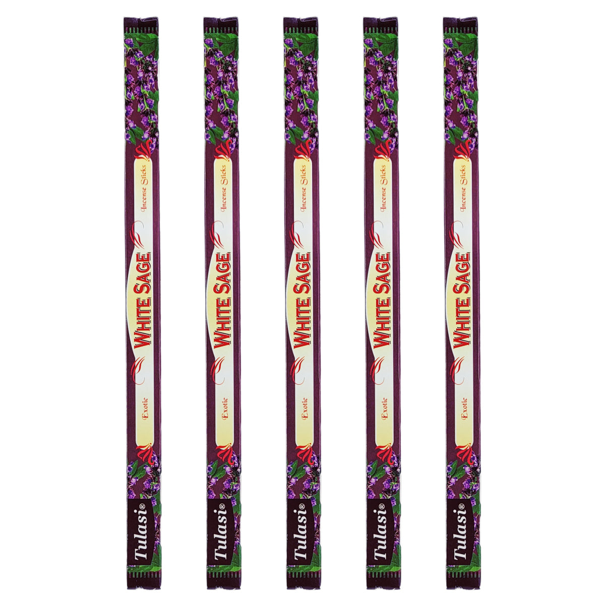 White Sage Tulasi 9" Incense Sticks, 8ct Square Packs