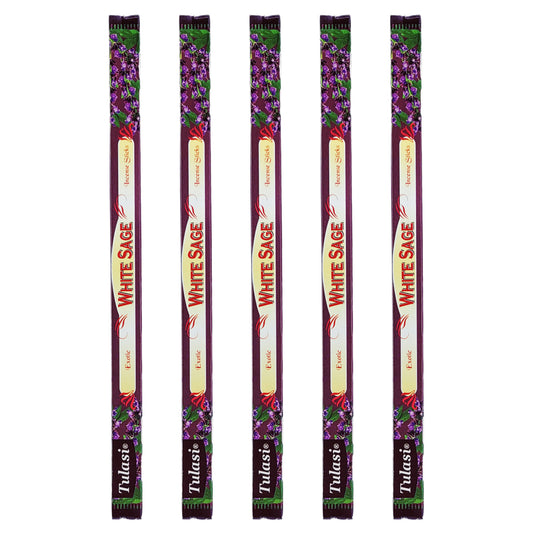 White Sage Tulasi 9" Incense Sticks, 8ct Square Packs