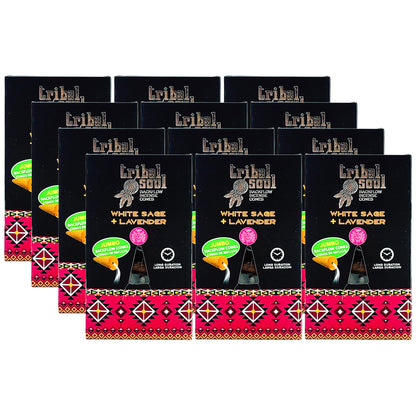 Tribal Soul Jumbo Backflow Incense Cones, White Sage + Lavender 10ct Pack