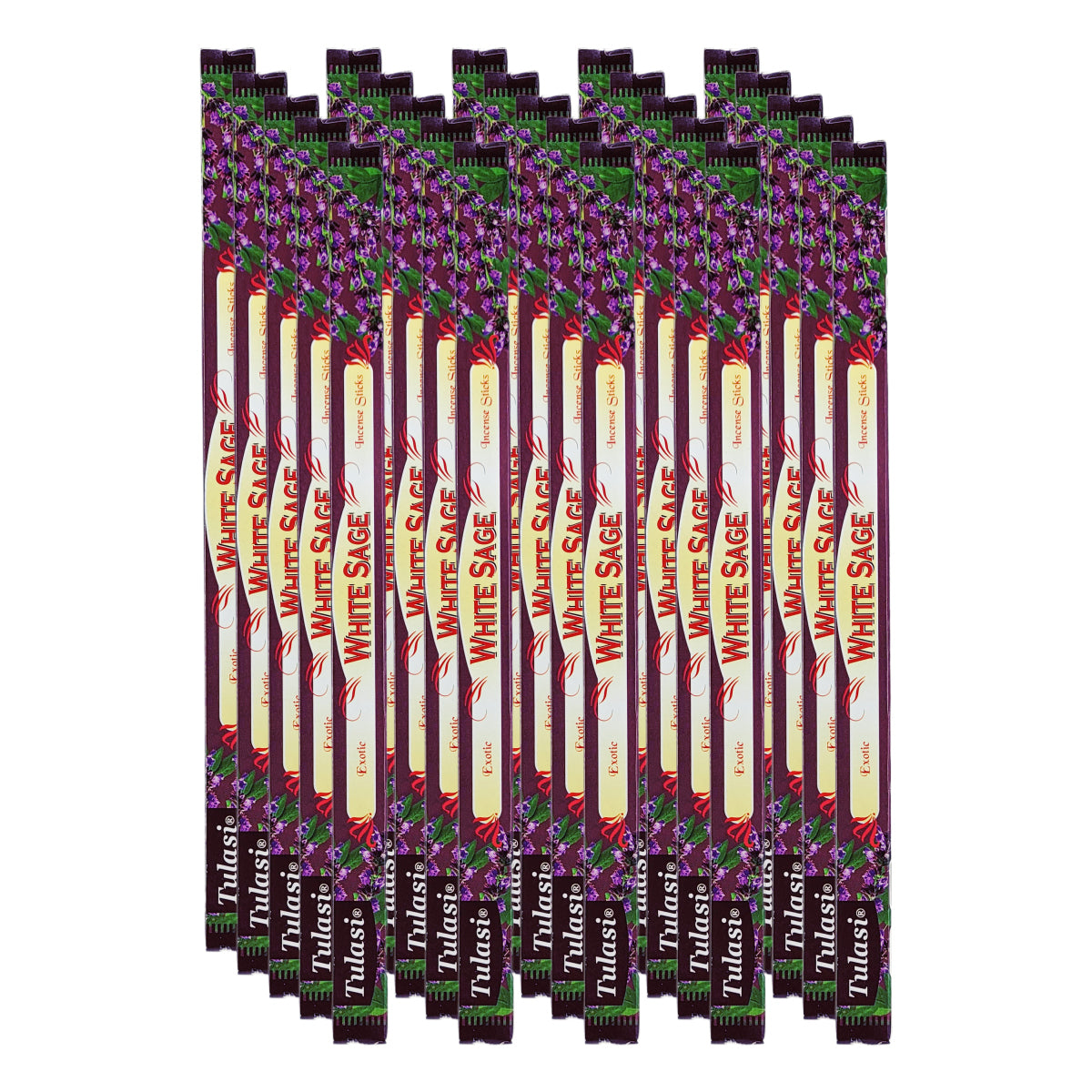 White Sage Tulasi 9" Incense Sticks, 8ct Square Packs
