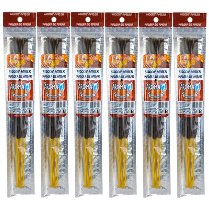 AromaBlu Hand Dipped 11" Incense Sticks, Woody Amber Scent