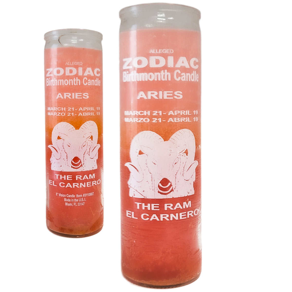 7 Day Candle, Zodiac Aries (Pink/Orange)