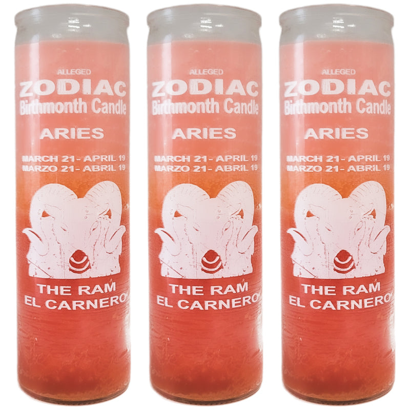 7 Day Candle, Zodiac Aries (Pink/Orange)