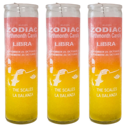 7 Day Candle, Zodiac Libra (Pink/Yellow)
