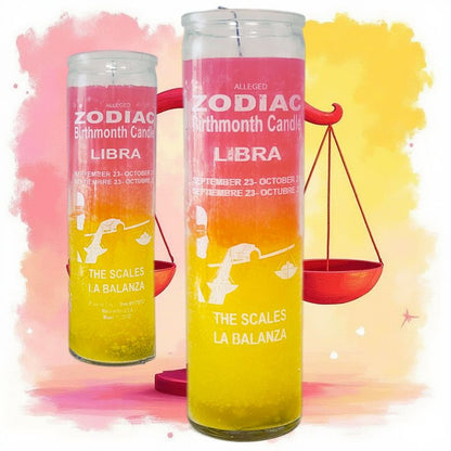 7 Day Candle, Zodiac Libra (Pink/Yellow)