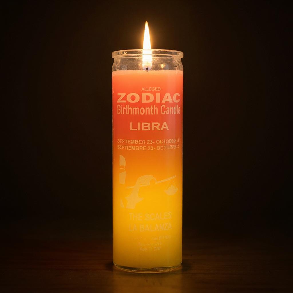 7 Day Candle, Zodiac Libra (Pink/Yellow)