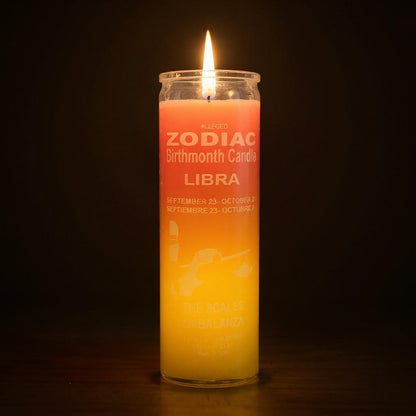 7 Day Candle, Zodiac Libra (Pink/Yellow)
