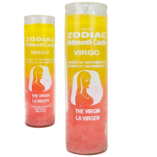7 Day Candle, Zodiac Virgo (Pink/Yellow)