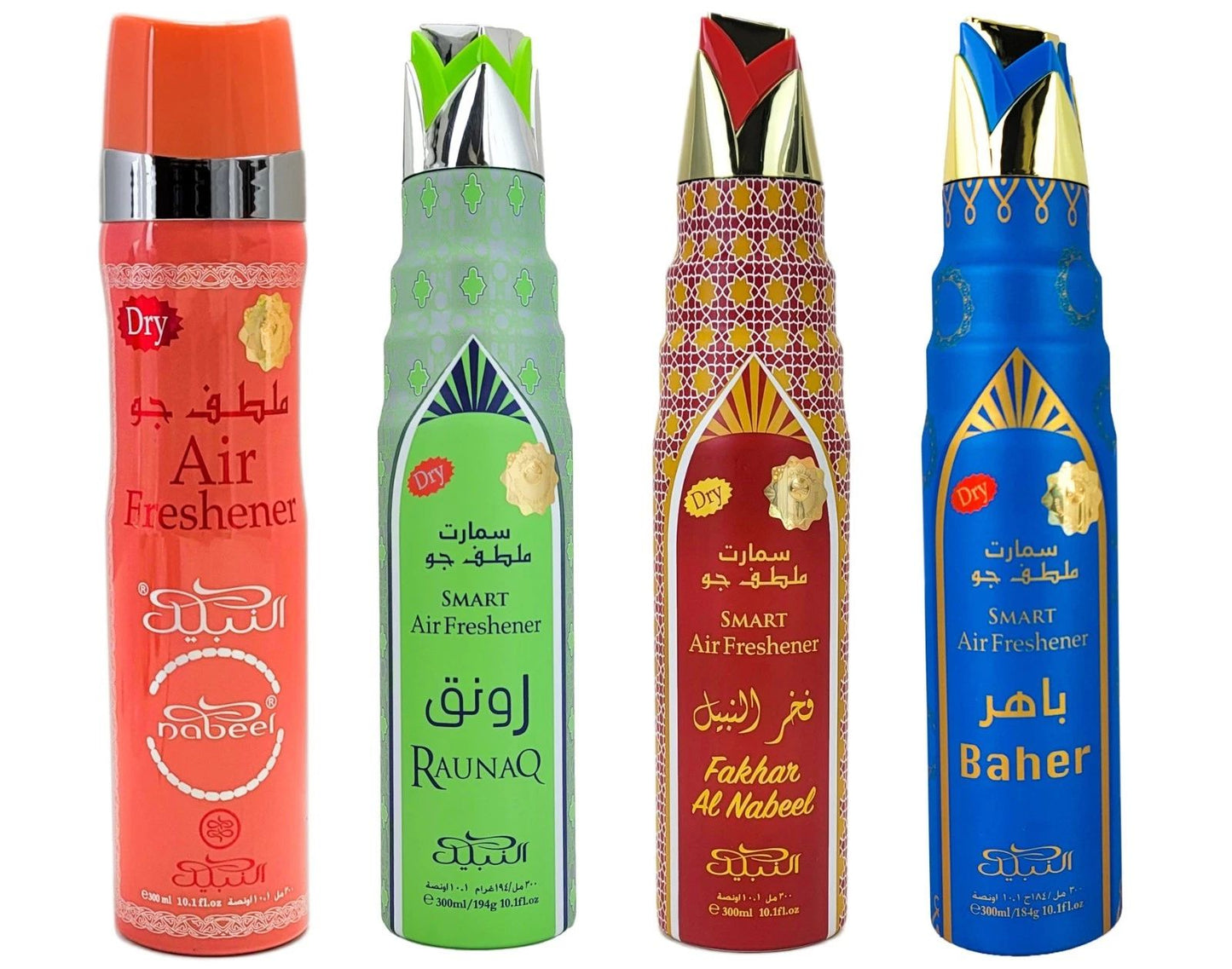 4-PACK SAMPLER #5, Nabeel 300ml Dry Aerosol Air Freshener Sprays
