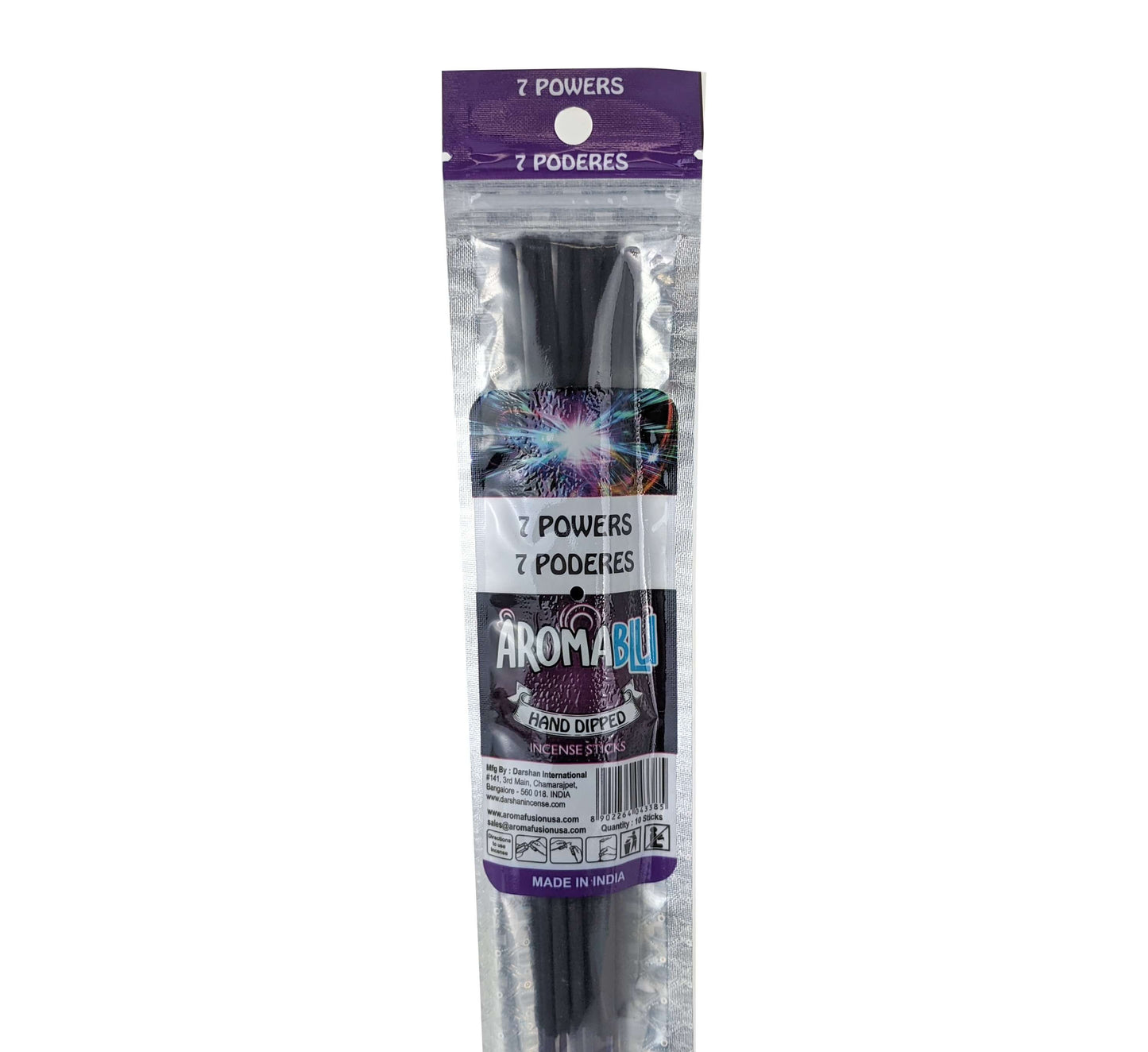 AromaBlu Hand Dipped 11" Incense Sticks, 7 Powers Scent