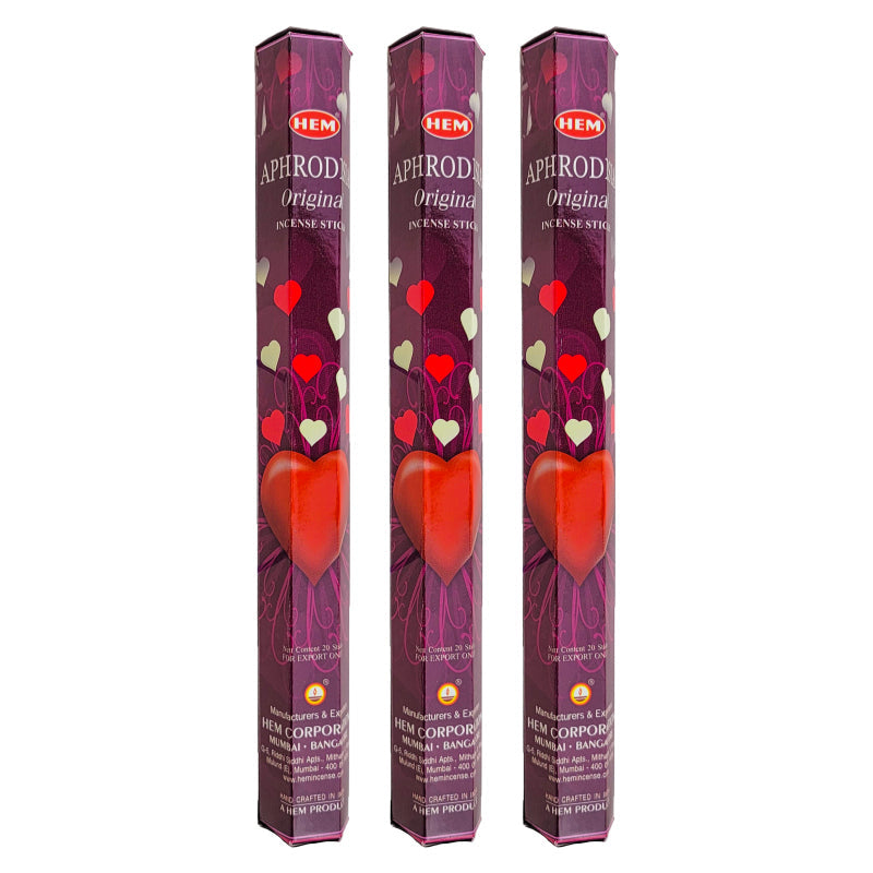 HEM Incense Sticks 20-Stick Hex Packs, Aphrodisia Scent