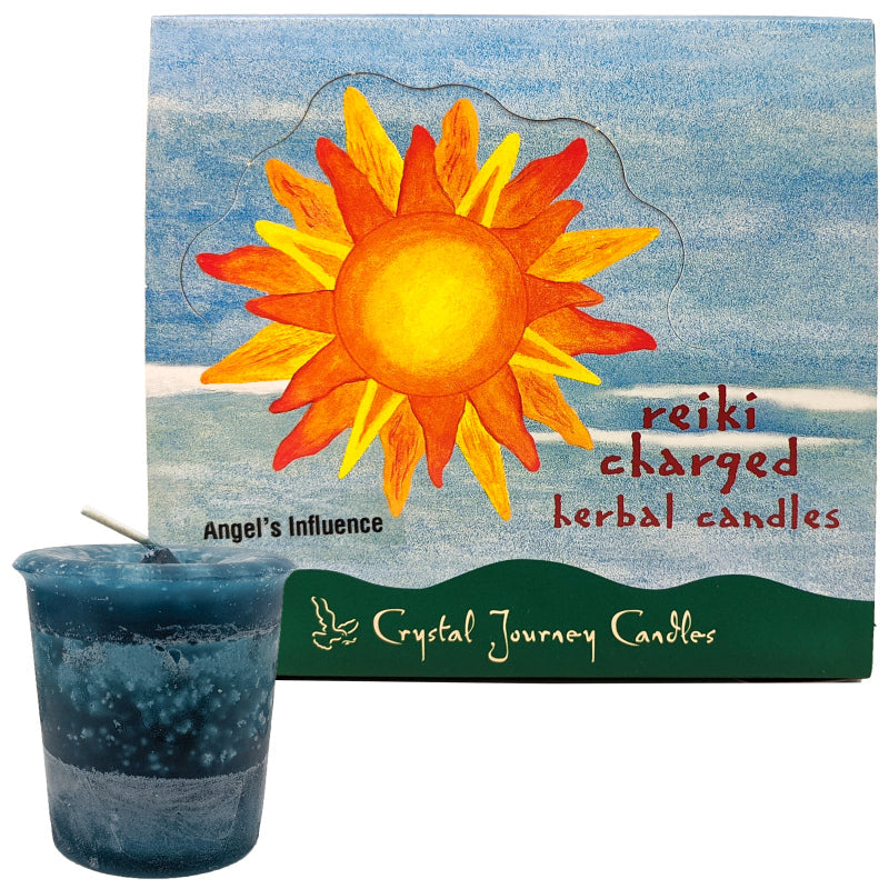 2" Reiki Charged Herbal Votive Candle, Angel's Influence Scent