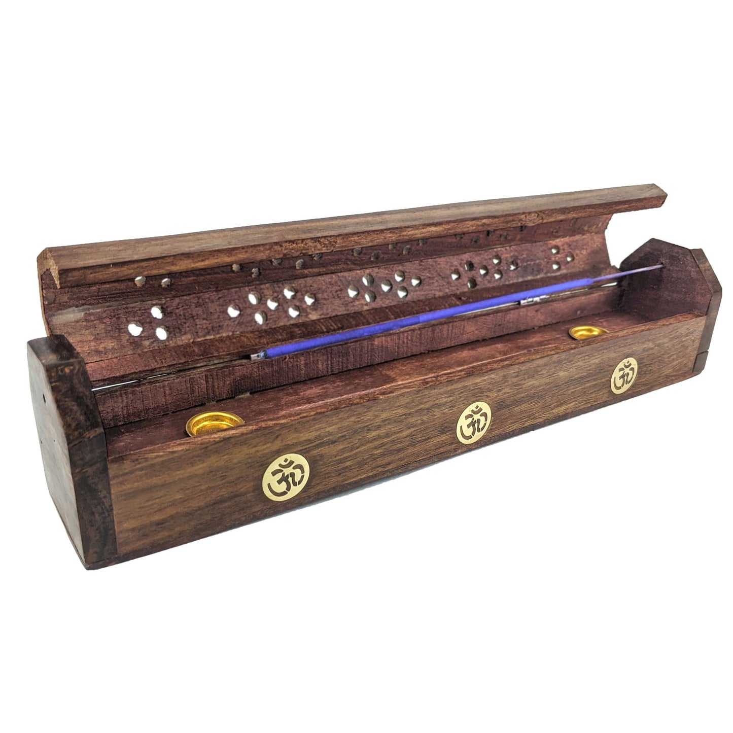 Carved Incense Holder Box with Storage, Symbol Design