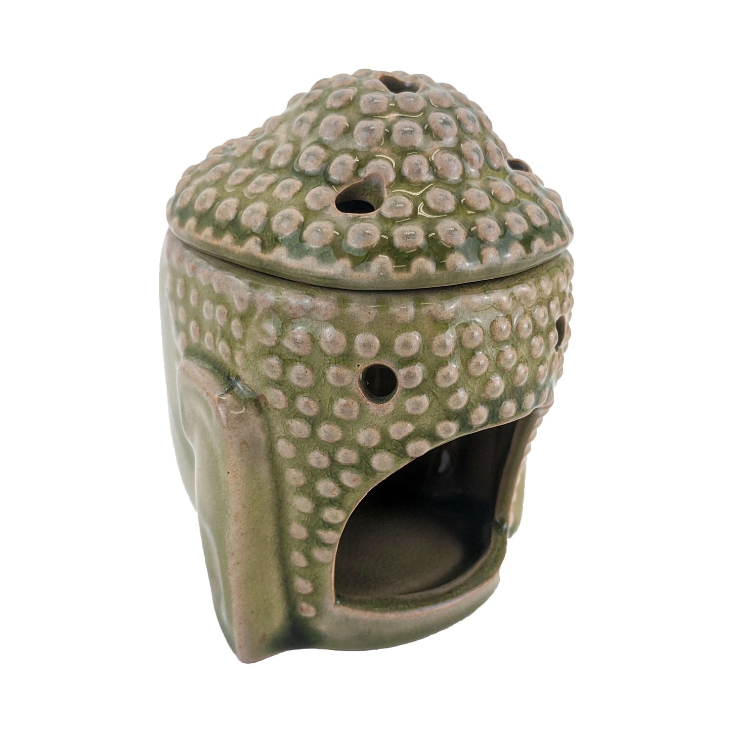 Aromar Buddha Ceramic Oil Warmer, Light Green