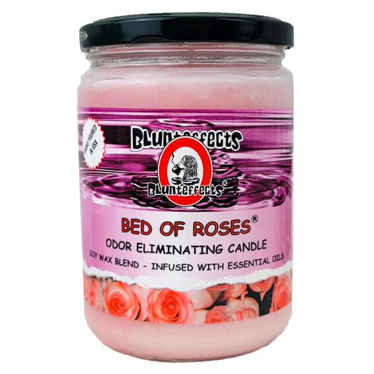 Bed of Roses 5" Blunteffects Odor Eliminating Glass Jar Candle
