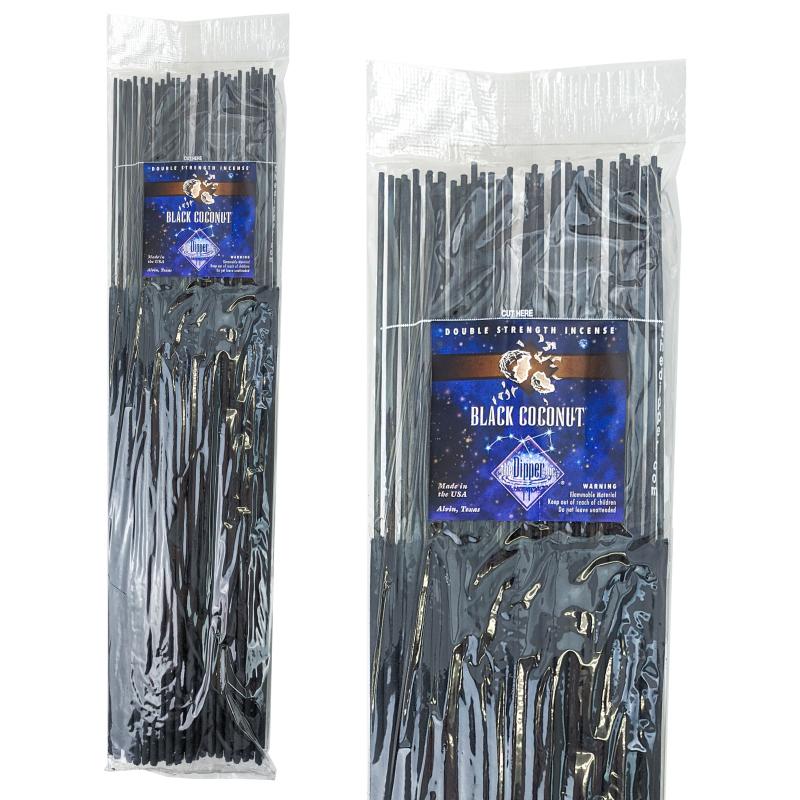 Black Coconut Scent 19" Incense, 50-Stick Pack, by The Dipper